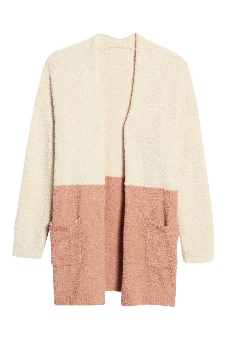 Cozy Color Block Cardigan, Alternate, color, CINNABAR/TAUPE