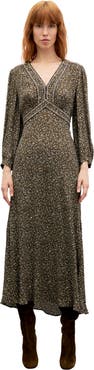 GERARD DAREL Caryl Abstract Print Midi Dress