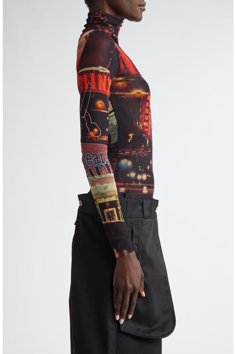 Red Pigalle Print Long Sleeve Mesh T-Shirt, Alternate, color, BLACK/ RED/ ORANGE/ BLUE