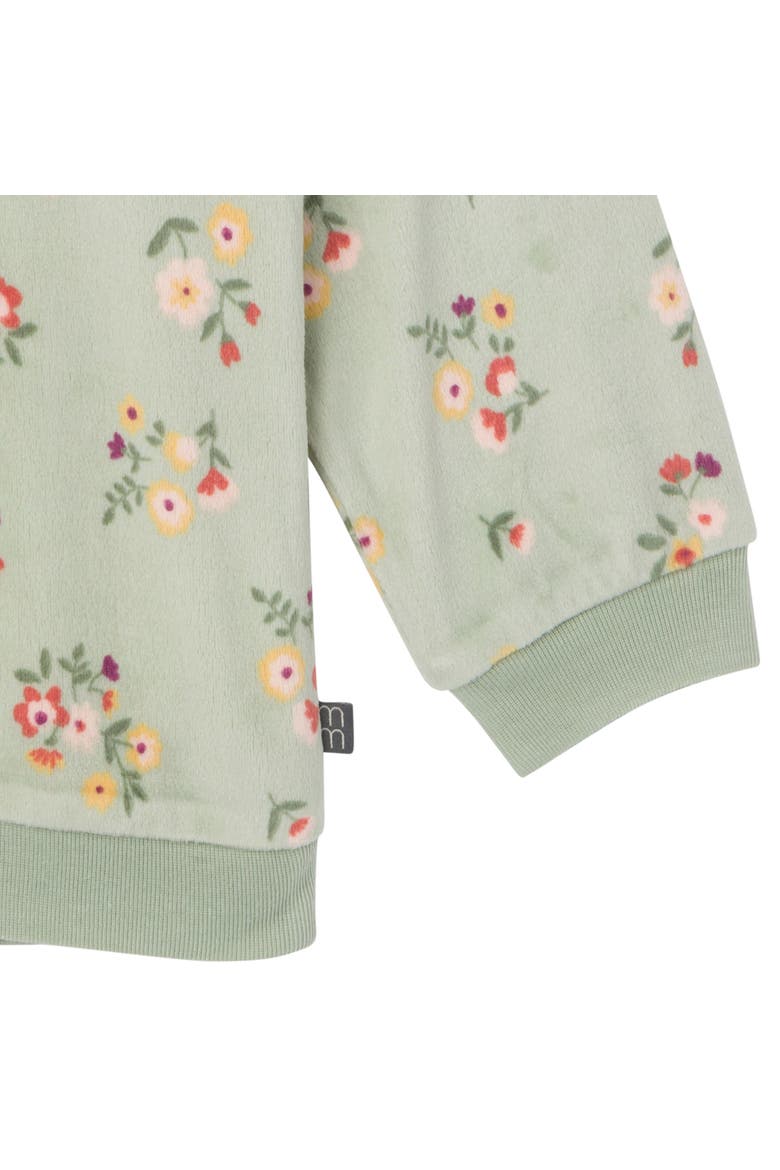 Fleece Pajama Top & Pant Set, Alternate, color, Green Flower