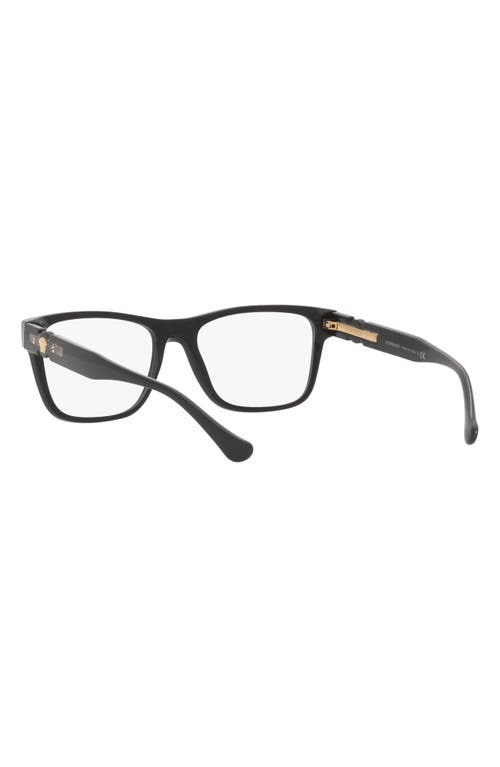 Versace 57mm Rectangular Optical Glasses In Black