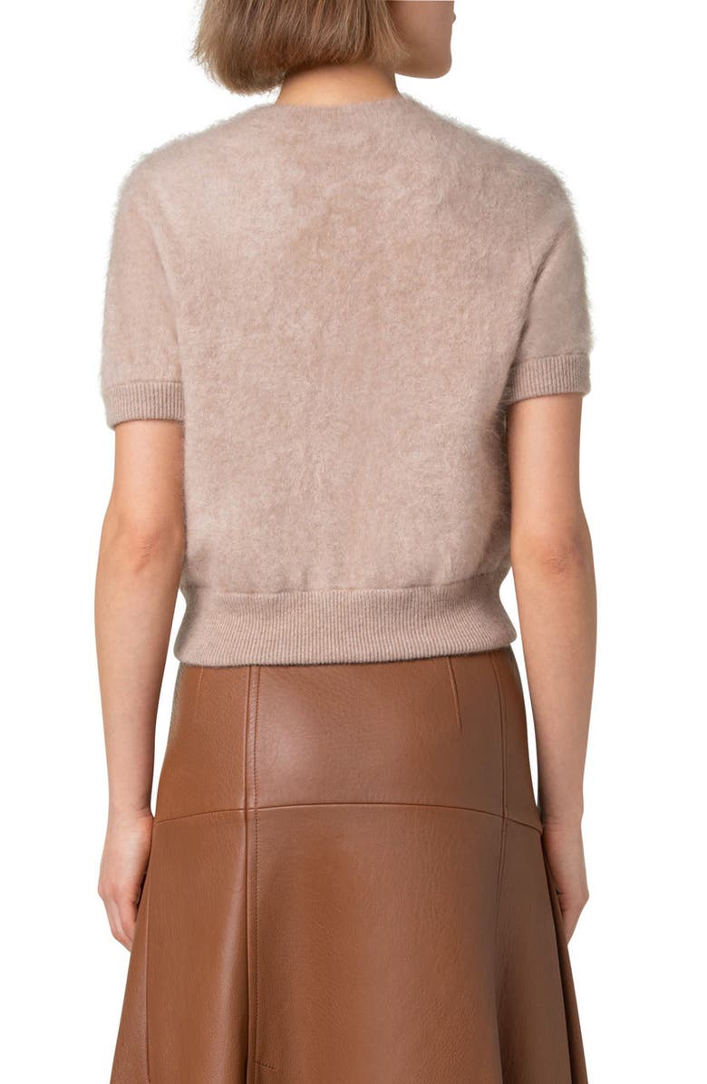 Akris Short Sleeve Brushed Cashmere Sweater, Alternate, color, 