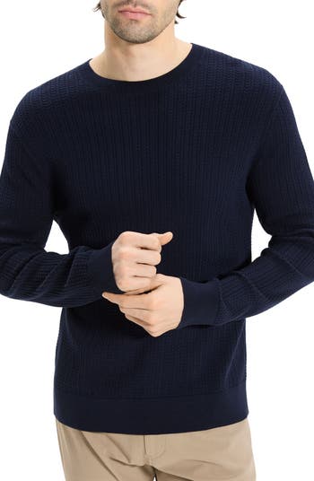 Theory Riland Cable Stitch Cotton Crewneck Sweater | Nordstrom