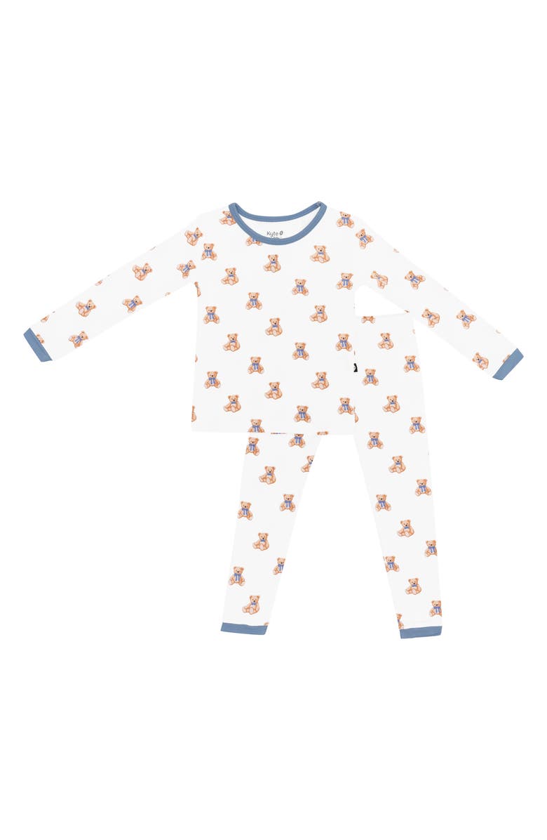 Kyte BABY Kids' Fitted Two-Piece Pajamas, Main, color, Teddy Bear