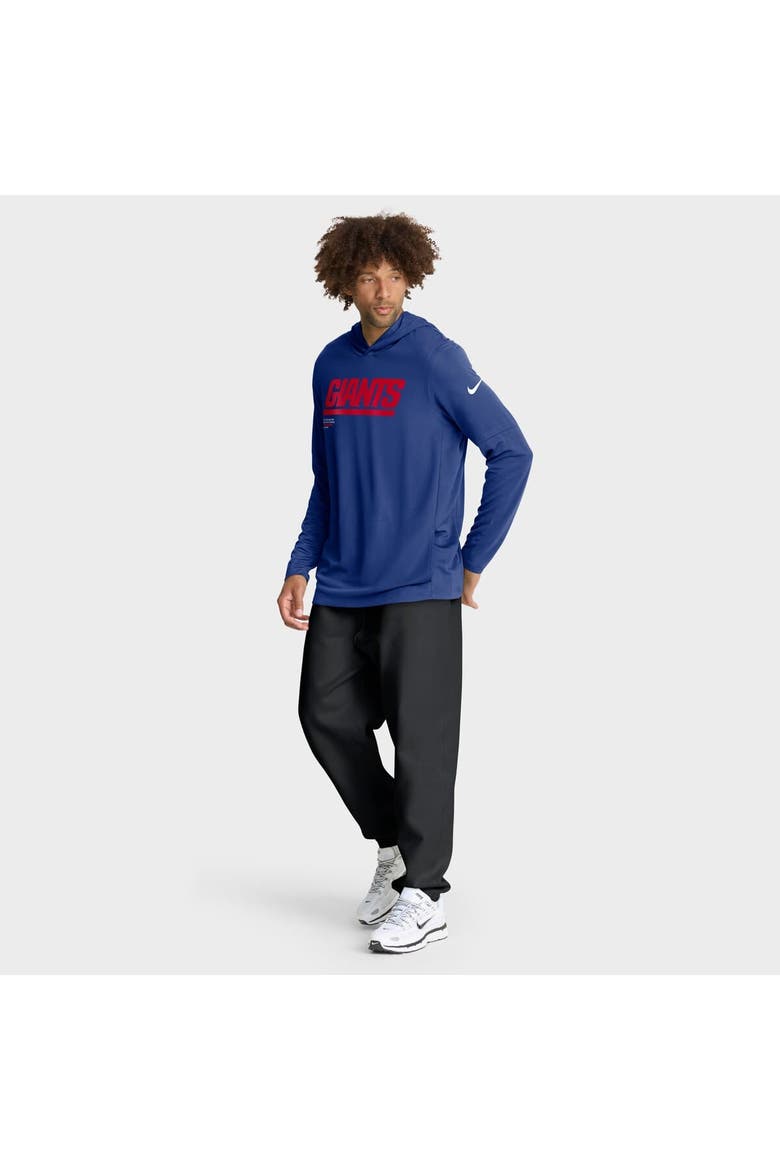 Men's Nike Royal New York Giants Sideline Pure Fury Performance Long Sleeve Hoodie T-Shirt, Alternate, color, Royal