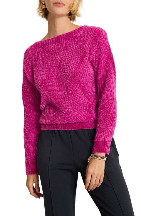 Luna Chenille Bateau Neck Sweater