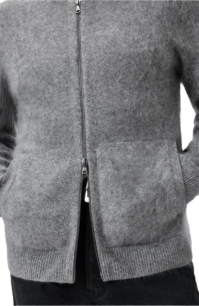 John Varvatos Catherine Cashmere Zip Hoodie, Alternate, color, Charcoal