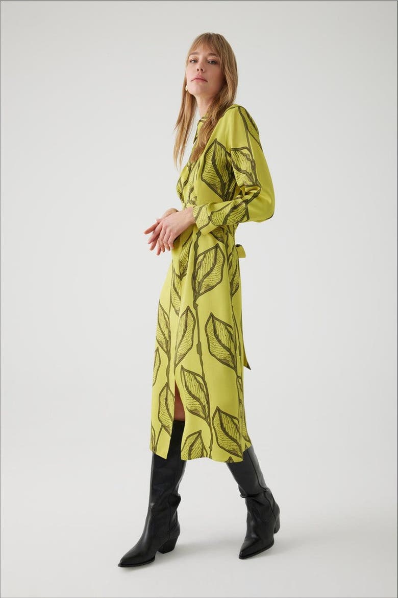 April Midi Shirt Dress, Alternate, color, GREEN
