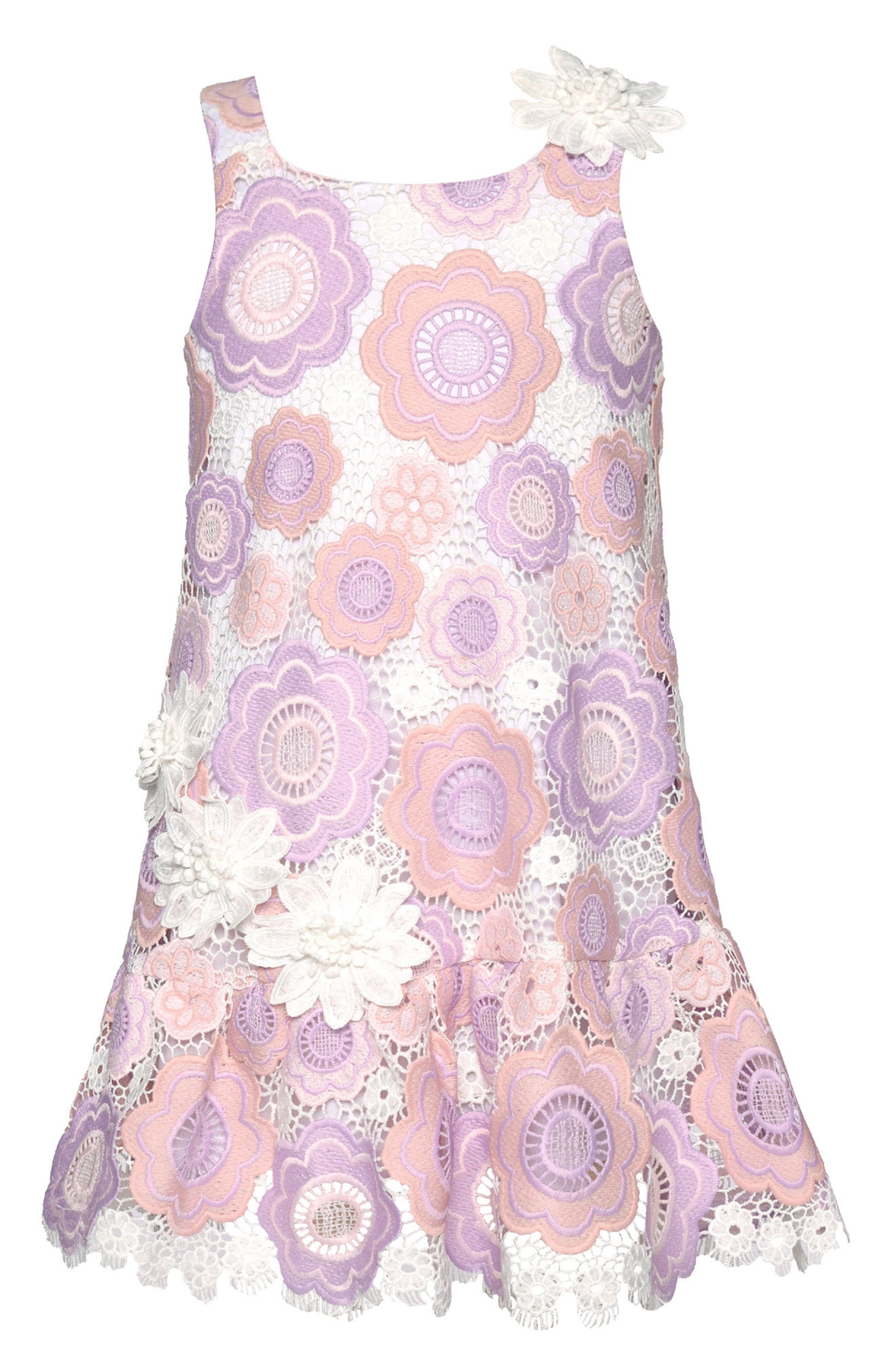 Hannah Banana Kids' Floral Knit Drop Waist Dress