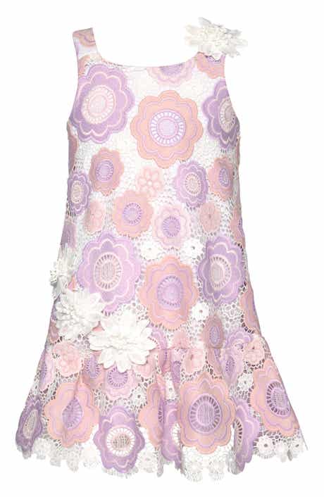 Hannah Banana Kids' Floral Knit Drop Waist Dress