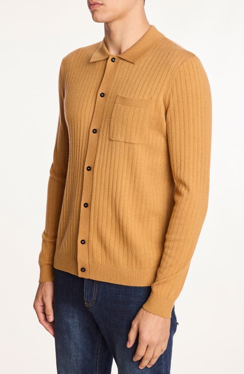 Paisley & Gray Rib Button-up Polo In Brown