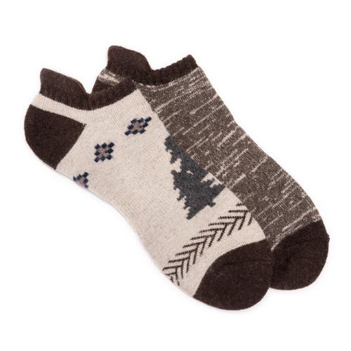 Muk Luks No Show Wool Socks 2 Pair Pack In Multi
