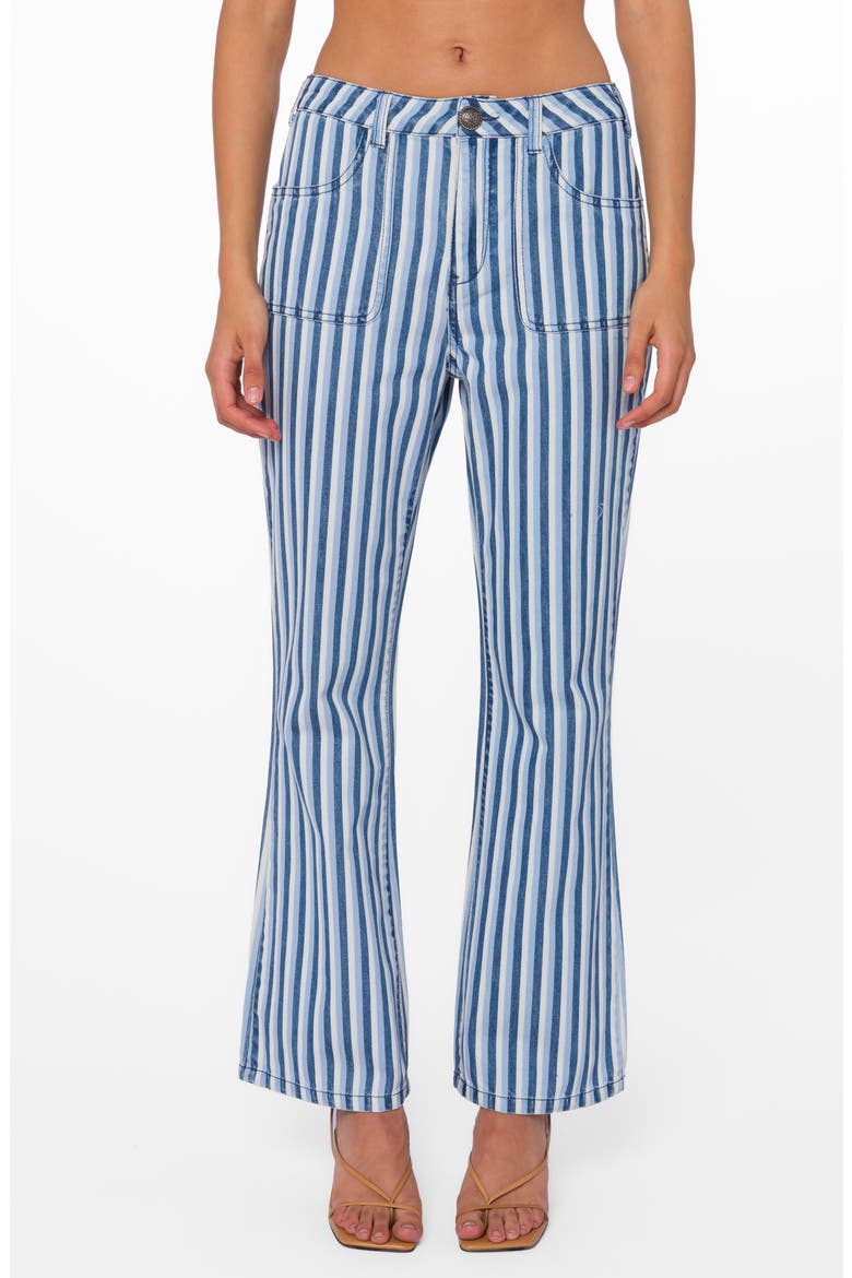 Sloane High Rise Flare Jeans, Main, color, BLUE STRIPE