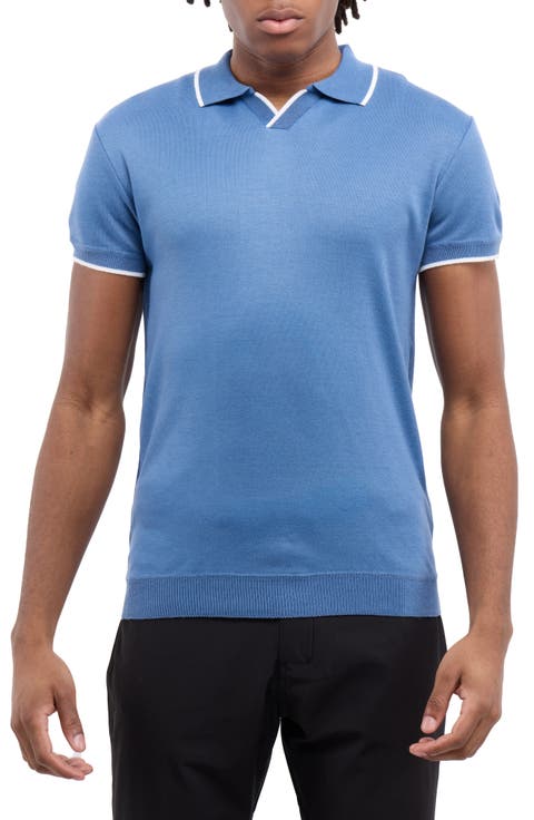 Short Sleeve Johnny Collar Polo Sweater