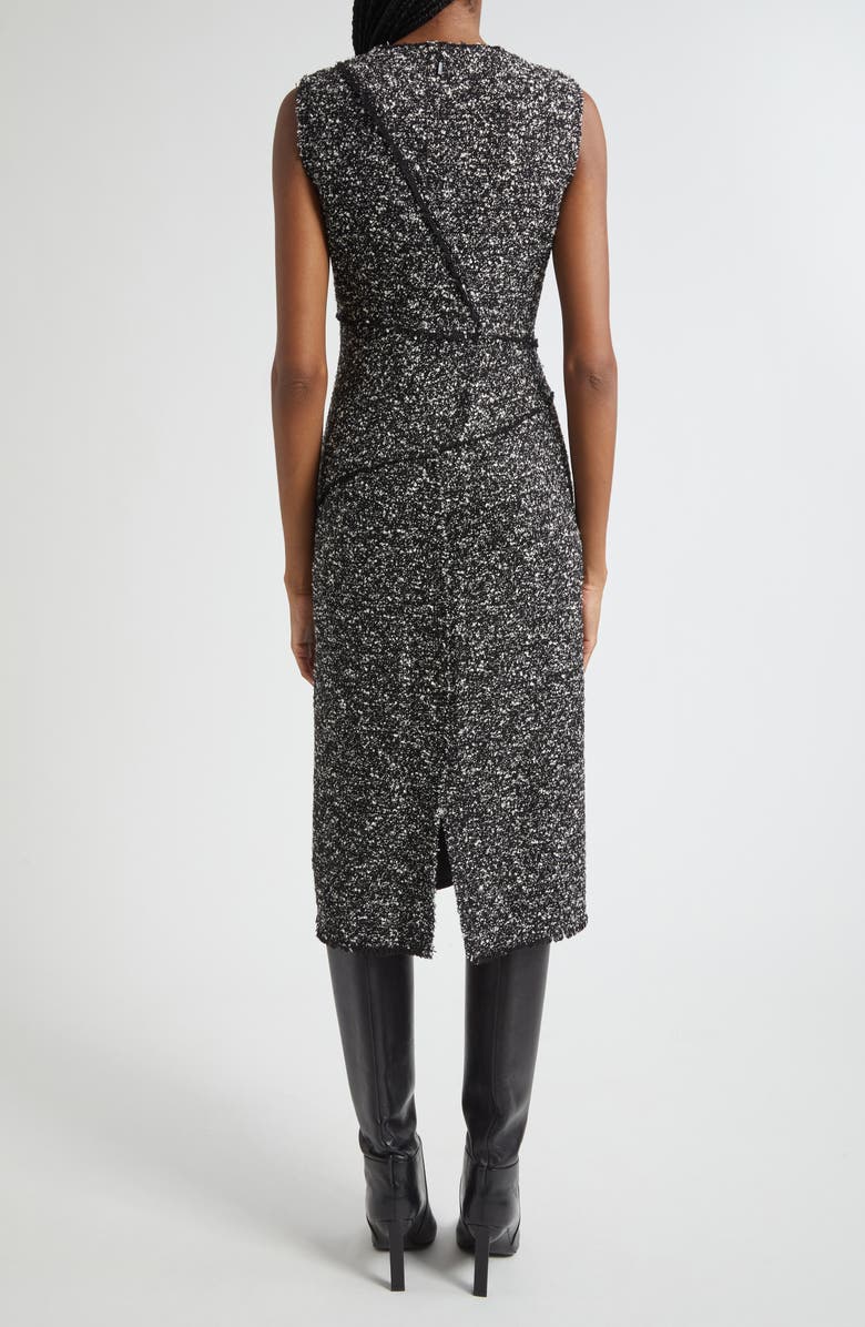 Lafayette 148 New York Fringed Seam Wool Blend Tweed Sheath Dress, Alternate, color, Black Multi