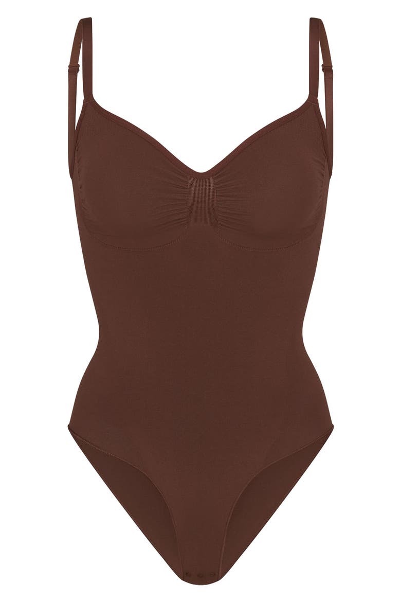 Seamless Sculpt Brief Bodysuit, Alternate, color, COCOA