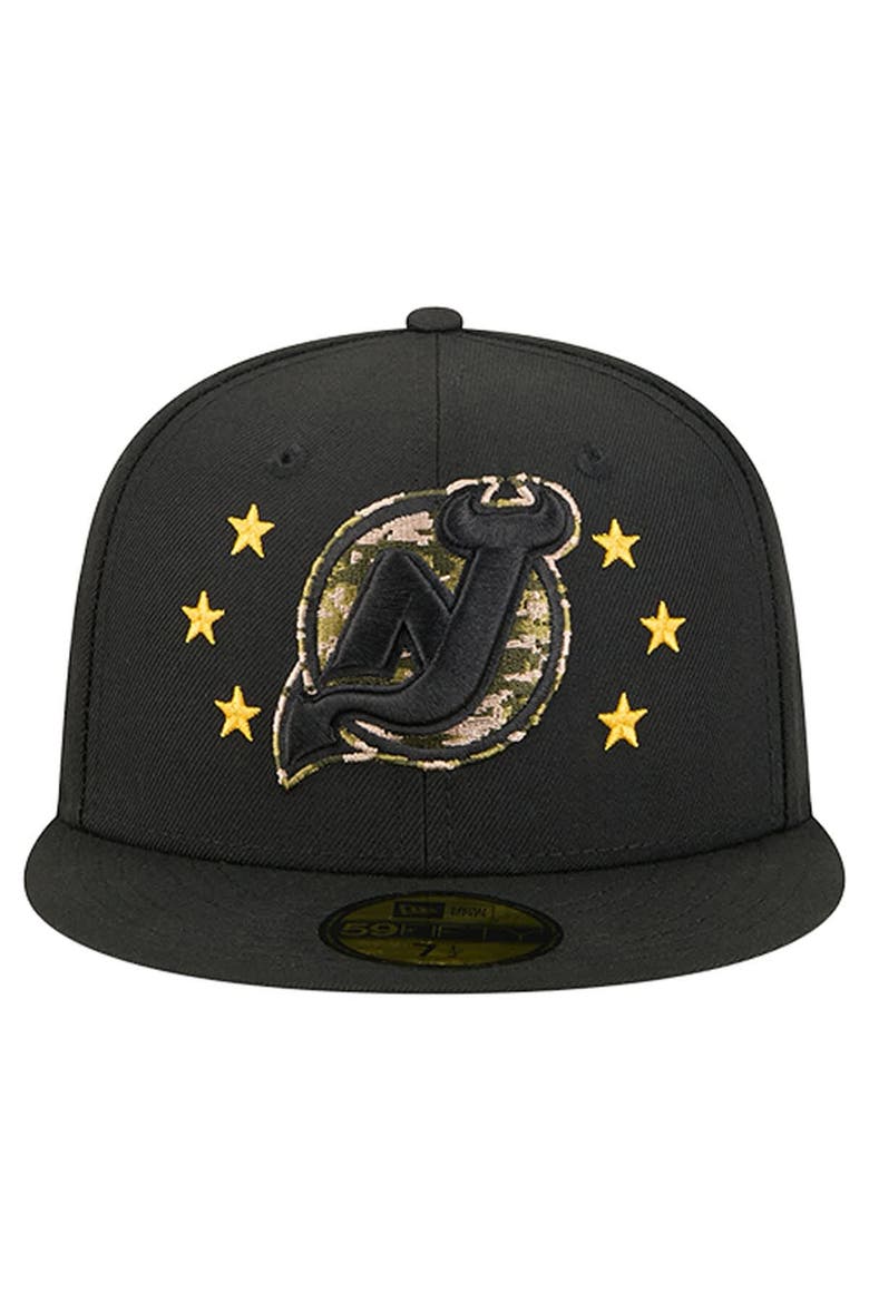 Men's New Era  Black New Jersey Devils Military Appreciation Digital Camo Stars 59FIFTY Fitted Hat, Alternate, color, Black