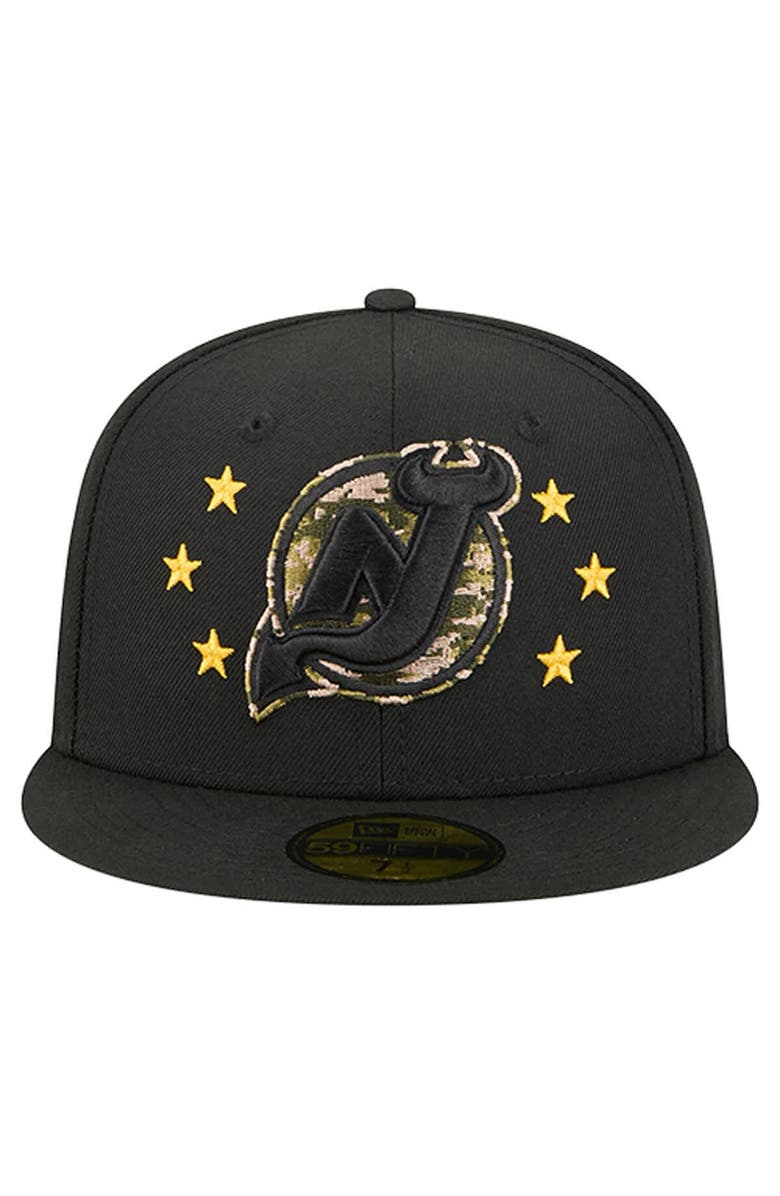 New Era Men's New Era Black New Jersey Devils Military Appreciation Digital Camo Stars 59FIFTY Fitted Hat, Alternate, color, Black