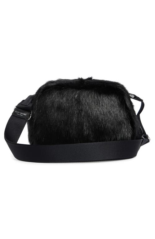 Kate Spade New York Puffed Faux Fur Crossbody Bag In Black