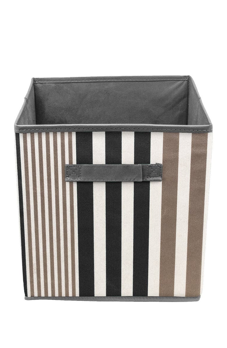 SORBUS Foldable Storage Cube Basket Bin - Set of 6 - Black Line, Alternate, color, Black Lines