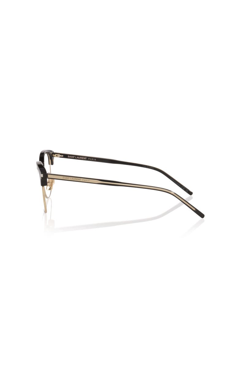 Saint Laurent 51mm Round optical glasses, Alternate, color, Black