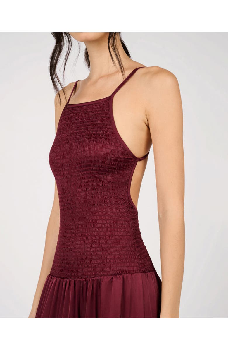 WeWoreWhat Smocked Drop Waist Maxi Dress, Alternate, color, Plum