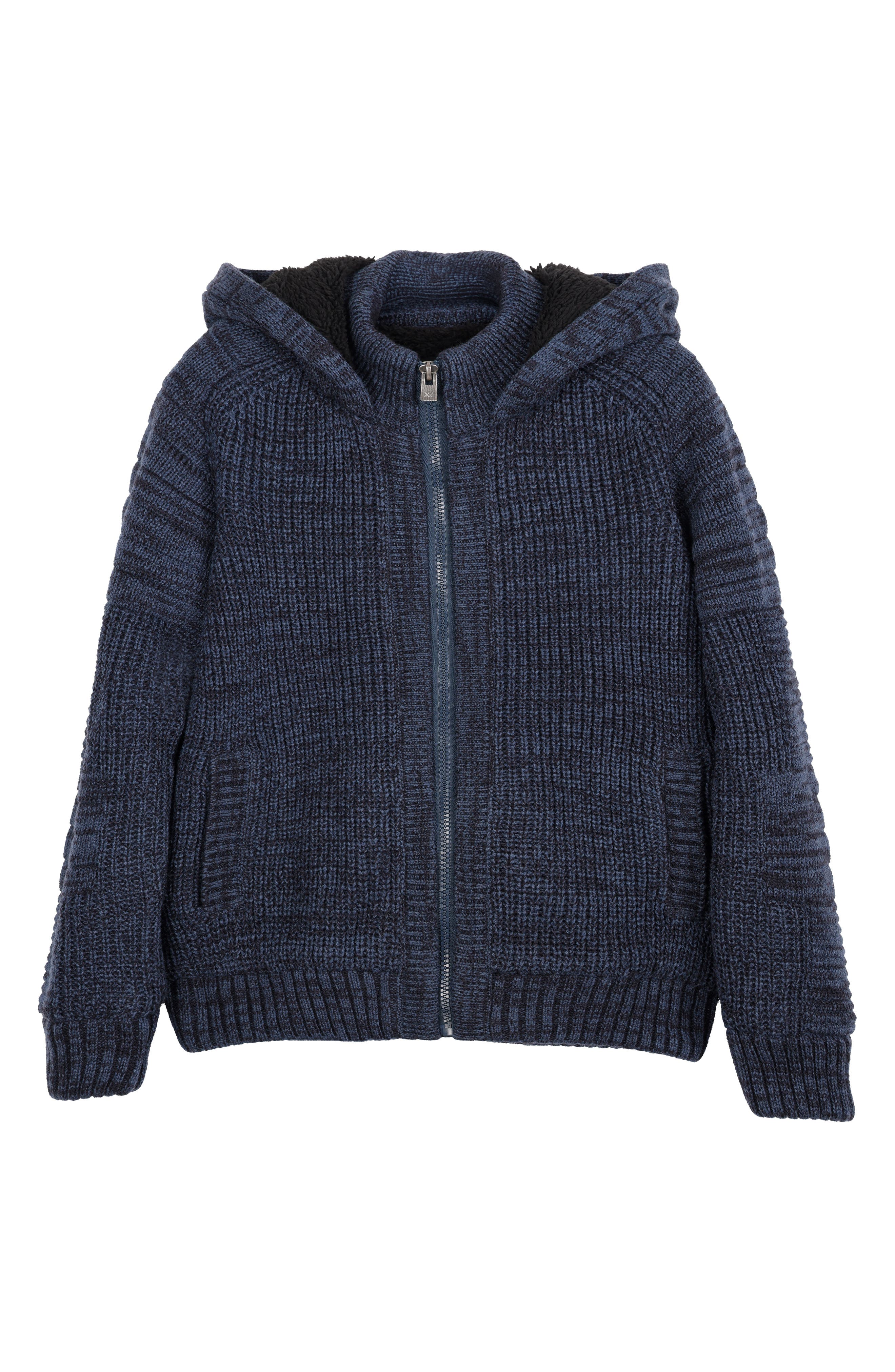 XRAY Kids' Faux Shearling Lined Zip-Up Hoodie