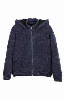 XRAY Kids' Faux Shearling Lined Zip-Up Hoodie