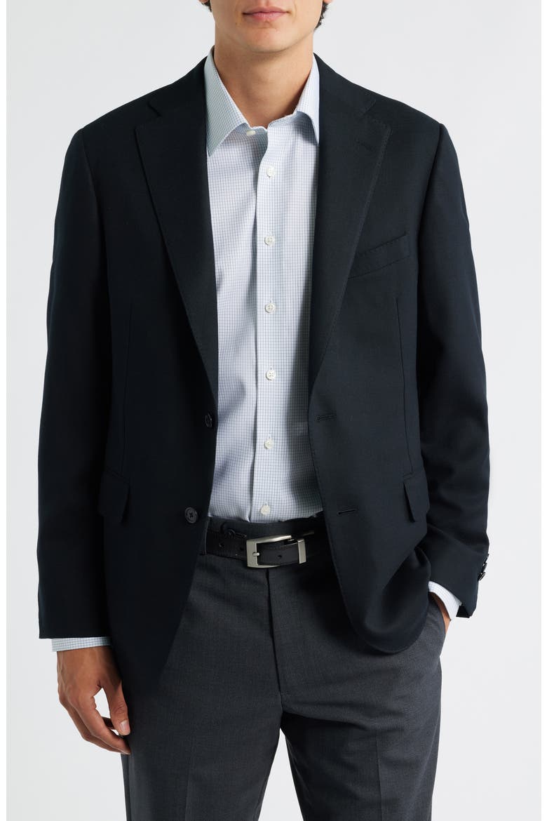 Luxury Performance Stretch Wool Suit Separate Jacket, Main, color, BLACK