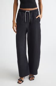 Alexander Wang Wide Leg Sweatpants with Rhinestone Drawstring