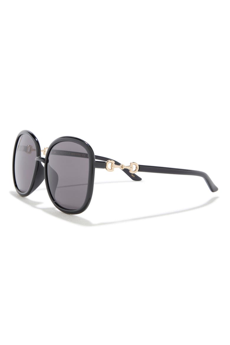 60mm Pillow Sunglasses, Alternate, color, BLACK BLACK GREY