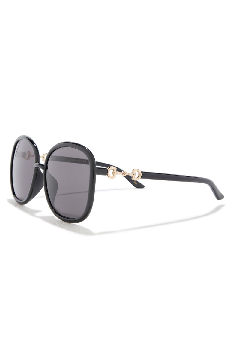 Gucci 60mm Pillow Sunglasses, Alternate, color, Black Black Grey