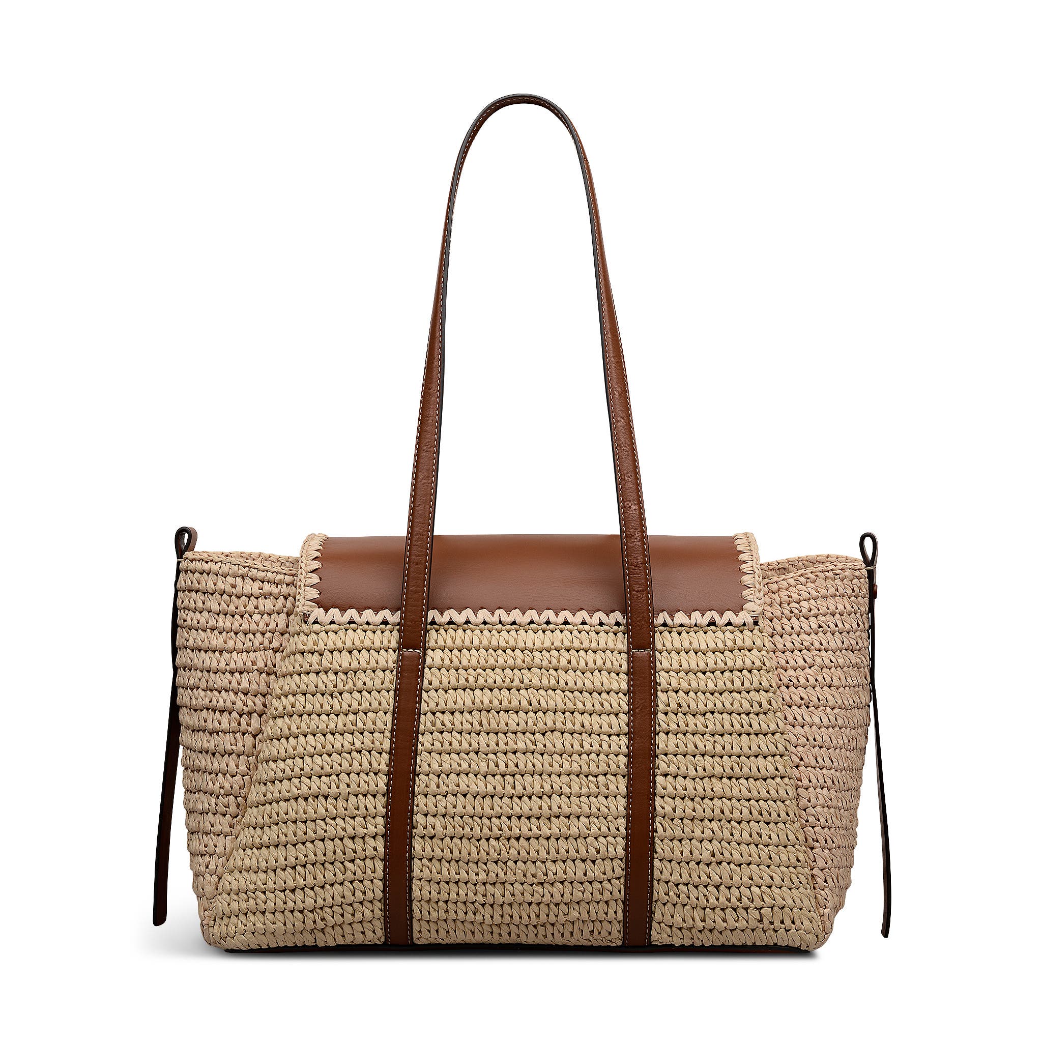Radley The Chancery - Raffia Medium Flapover Woven Shoulder Bag, Alternate, color, Natural