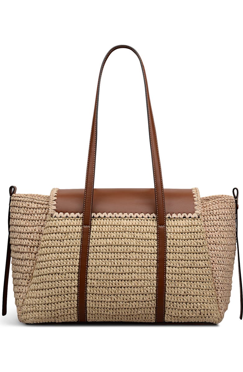 Radley The Chancery - Raffia Medium Flapover Woven Shoulder Bag, Alternate, color, Natural