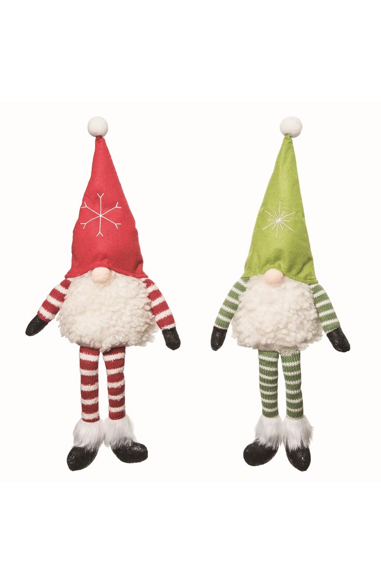 Transpac Christmas Plush Gnome Sitter Set of Two Home Decorations, Main, color, Multi