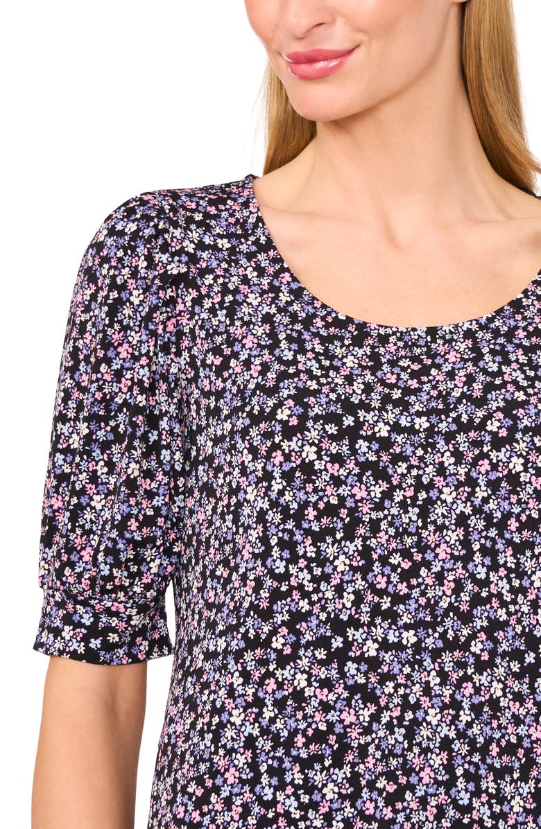 CeCe Floral Print Puff Sleeve Top, Alternate, color, 