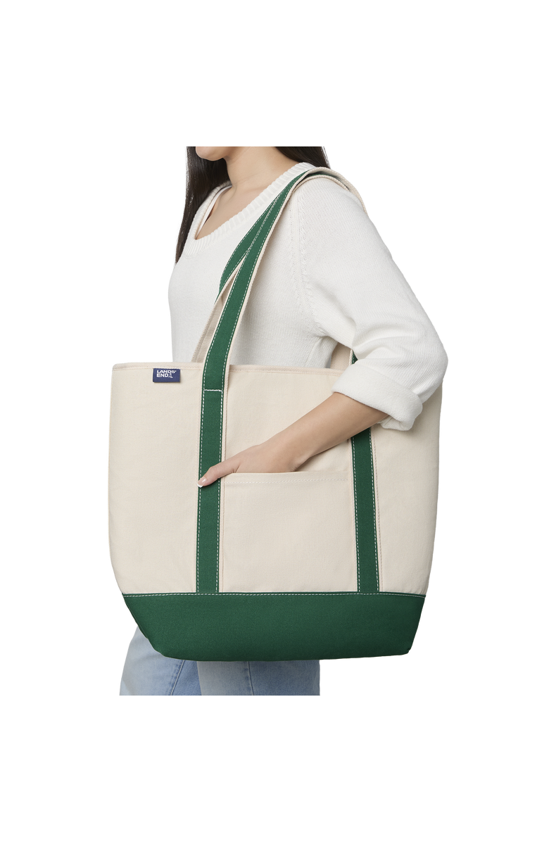Lands' End Insulated Tote Bag with Zip Closure, Large Cooler Bag for Travel, Pool, and Park, Alternate, color, Kelly Green