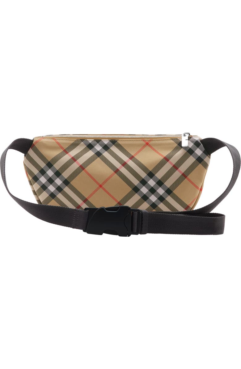 Burberry Check Belt Bag, Alternate, color, Sand