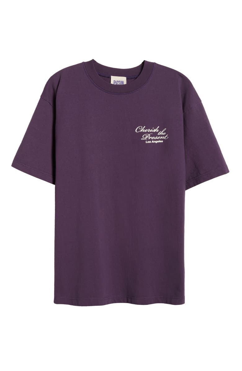 PacSun Cherish the Present Cotton Graphic T-Shirt, Alternate, color, Plum