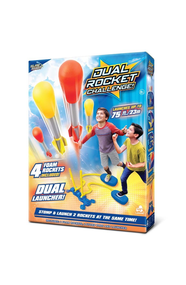 Lanard Slam Shot Dual Challenge Air Powered Rocket with 4 Foam Rockets, Main, color, Multicolored