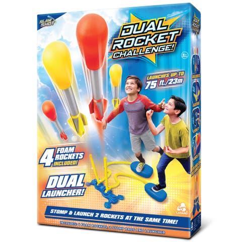 Slam Shot Dual Challenge Air Powered Rocket with 4 Foam Rockets
