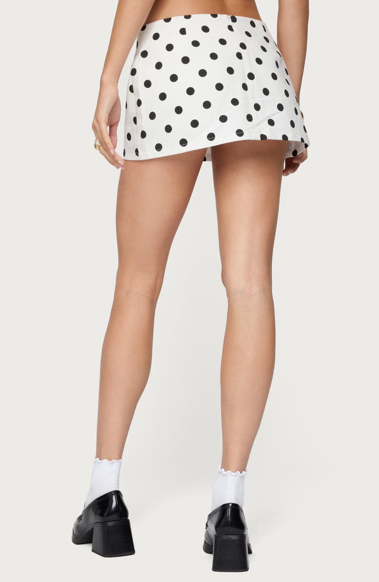EDIKTED Noreen Polka Dot Low Rise Miniskort, Alternate, color, White-And-Black