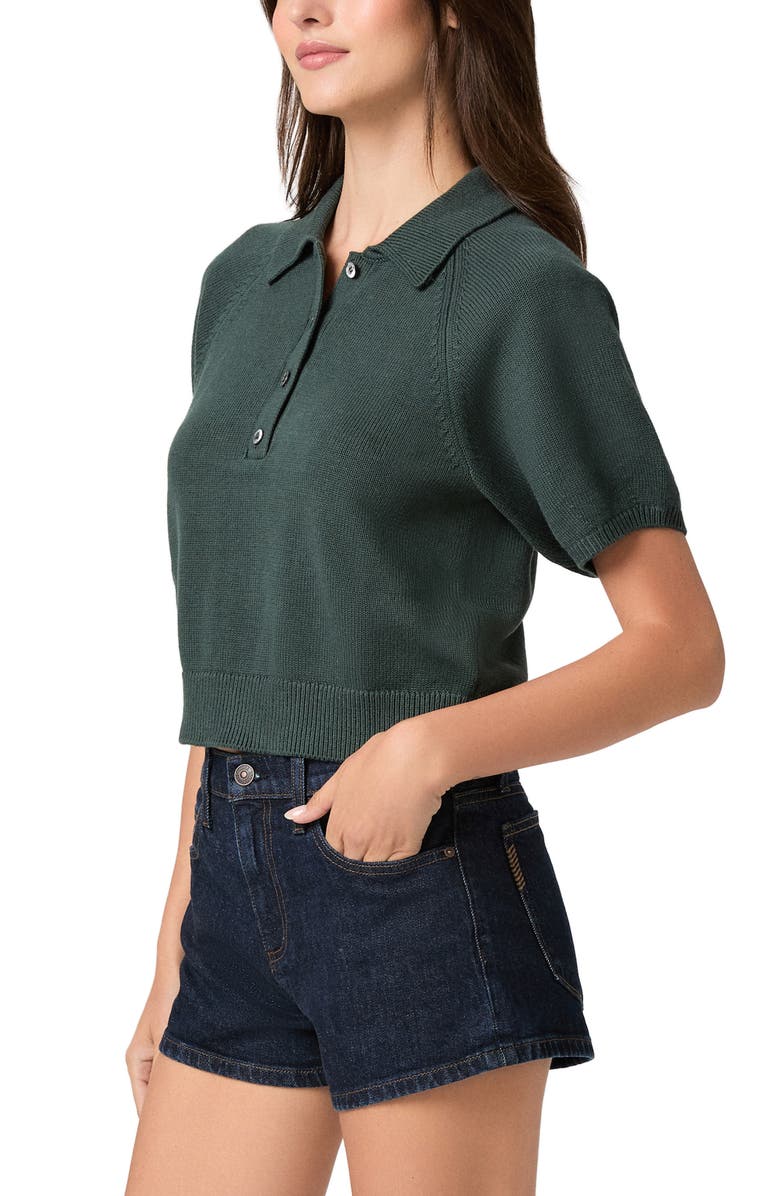 PAIGE Birch Crop Polo, Alternate, color, Dark Spruce