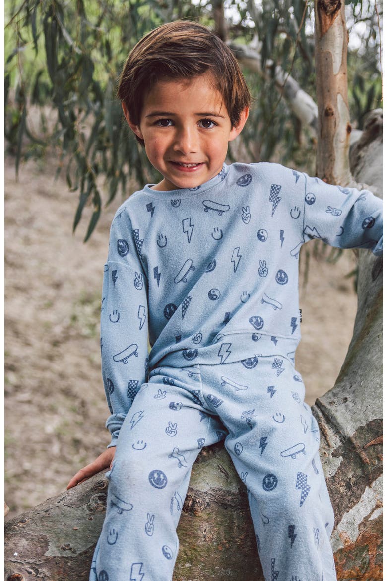 Kids' Icon Hacci Sweatshirt & Joggers Set, Alternate, color, CELESTIAL BLUE