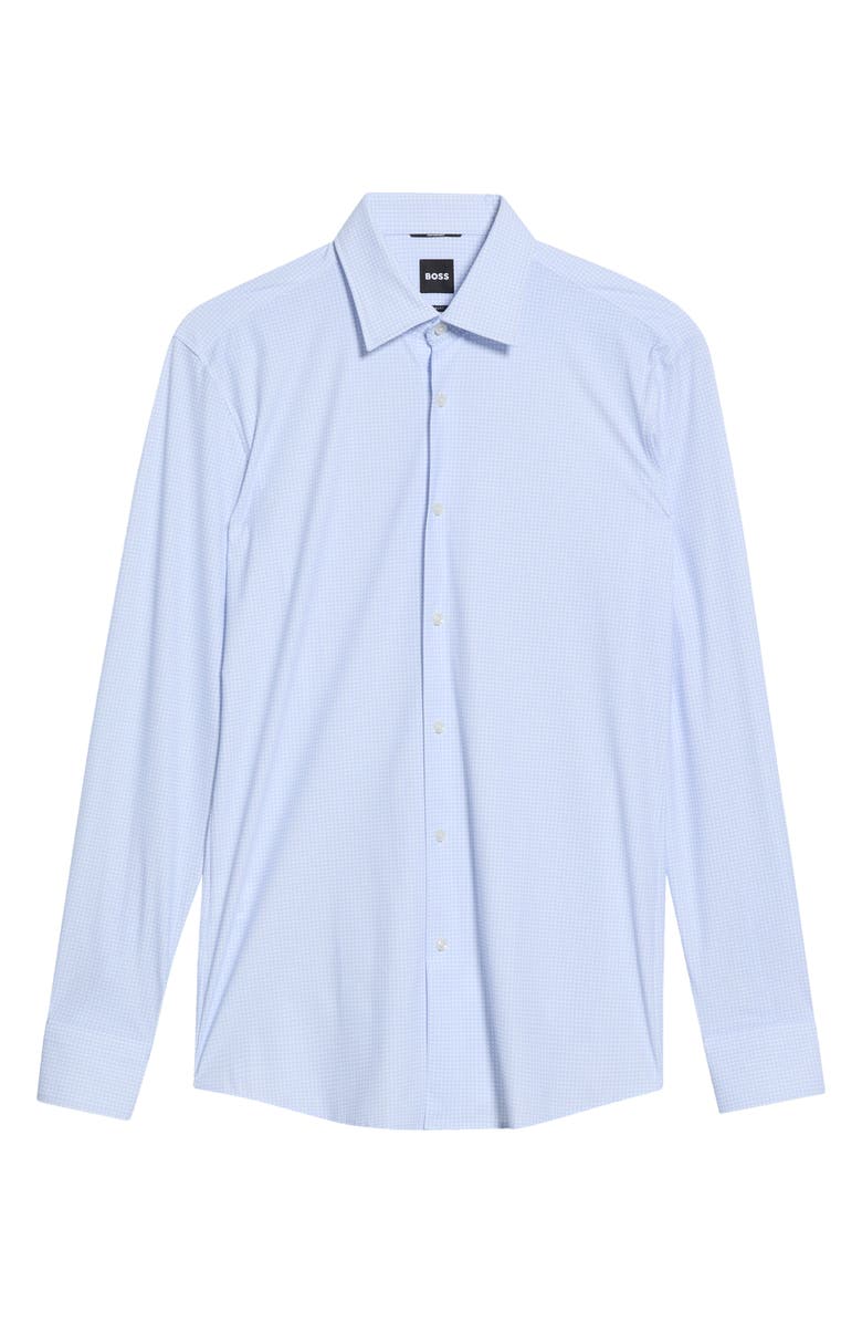 BOSS Hank Kent Slim Fit Performance Stretch Dress Shirt, Main, color, Light/ Pastel Blue