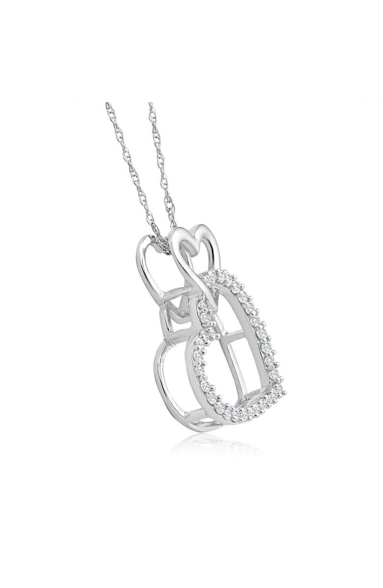 Bliss Diamond 10K Gold 1/4Ct TW Diamond Small Heart Pendant Necklace 1" Tall, Alternate, color, 