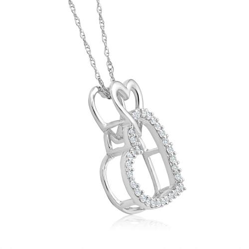 Bliss Diamond 10k Gold 1/4ct Tw Diamond Small Heart Pendant Necklace 1" Tall