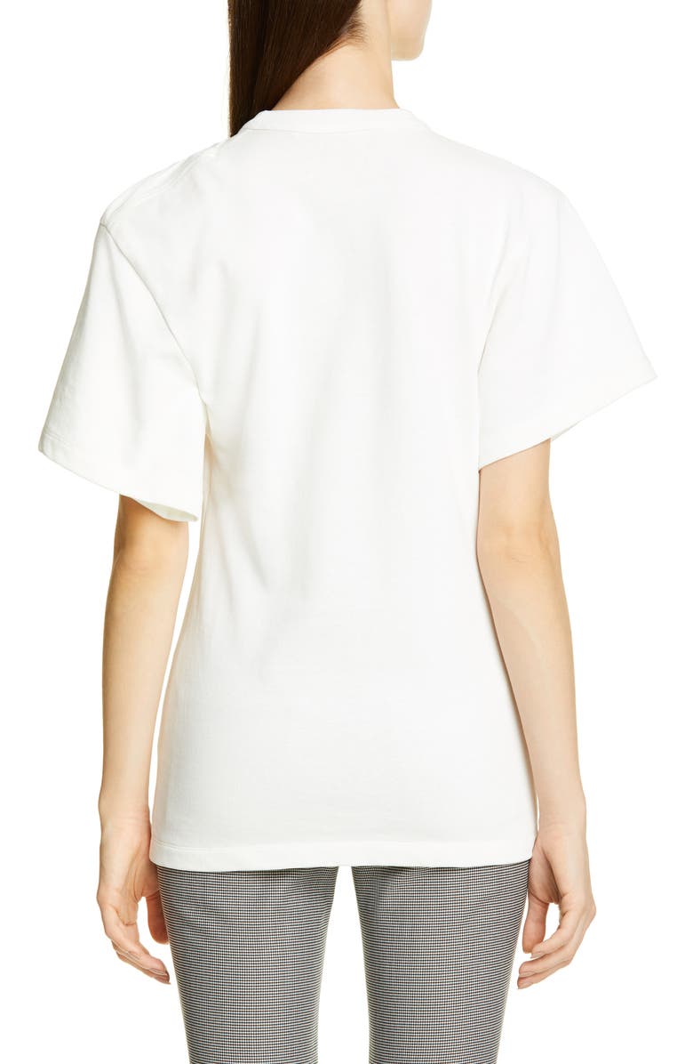 Alexander Wang Draped Short Sleeve Tricot Tee, Alternate, color,