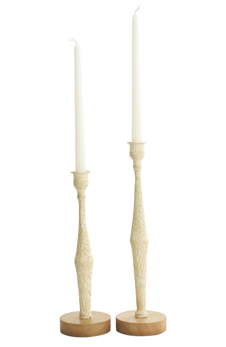 WILLOW ROW Bohemian Set of 2 Metal Candleholders, Alternate, color,