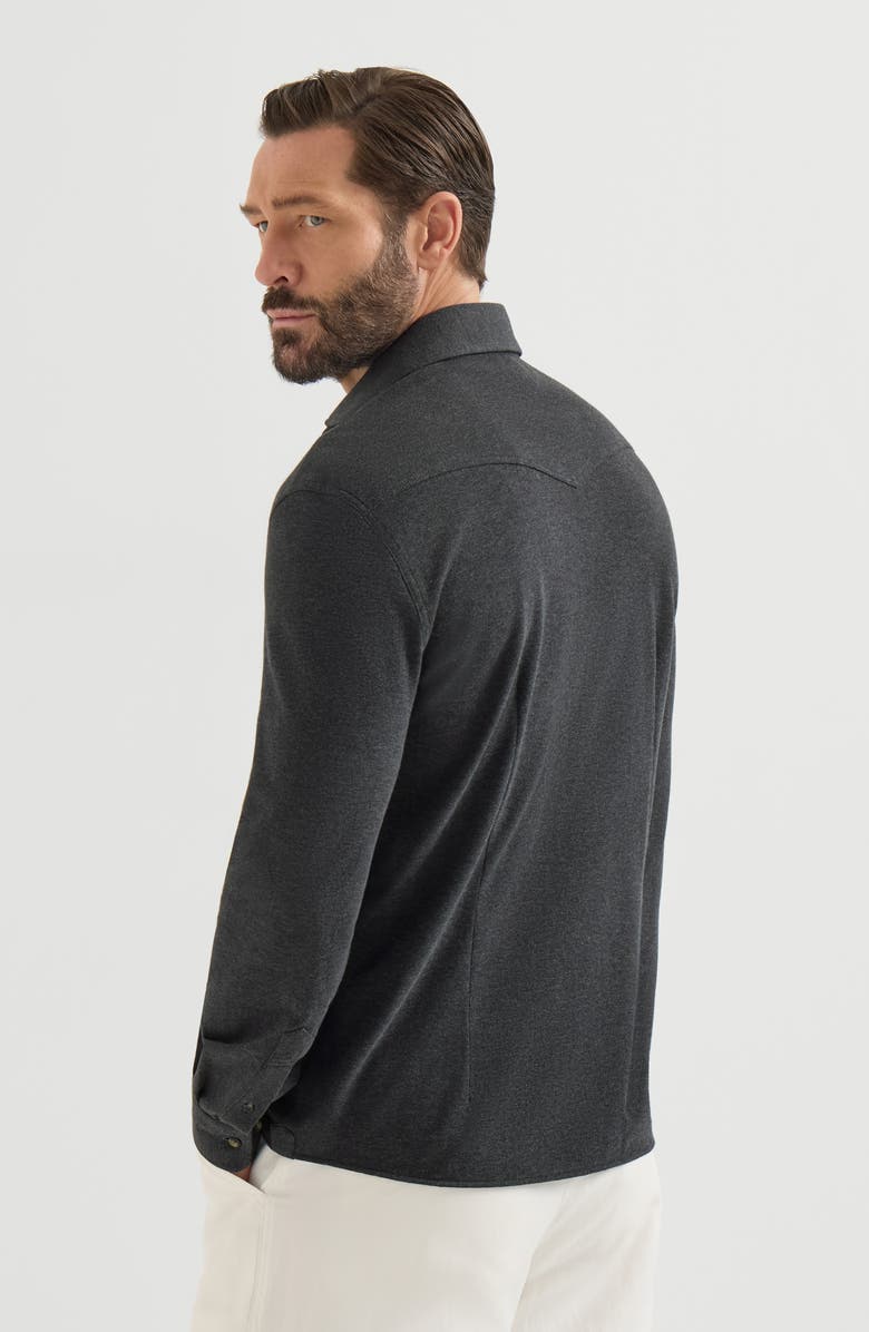 Brunello Cucinelli Cotton piqué Western shirt, Alternate, color, Anthracite
